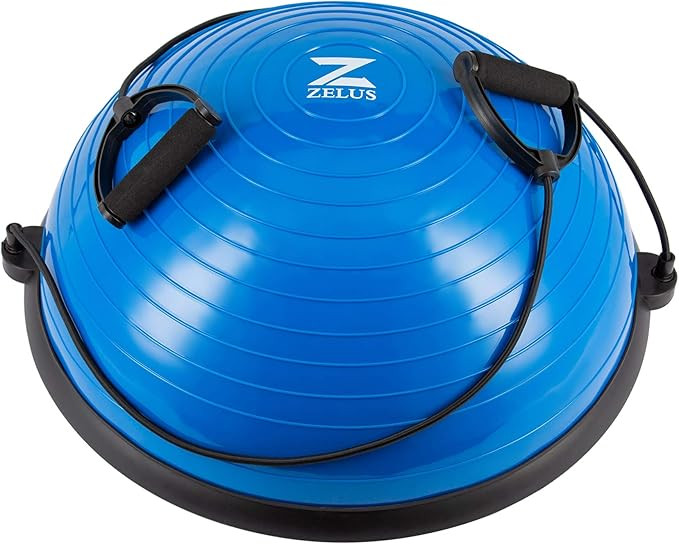 ZELUS Balance Ball Trainer with Resistance Bands and Foot Pump, Inflatable Yoga Ball for Home Gym... | Amazon (US)