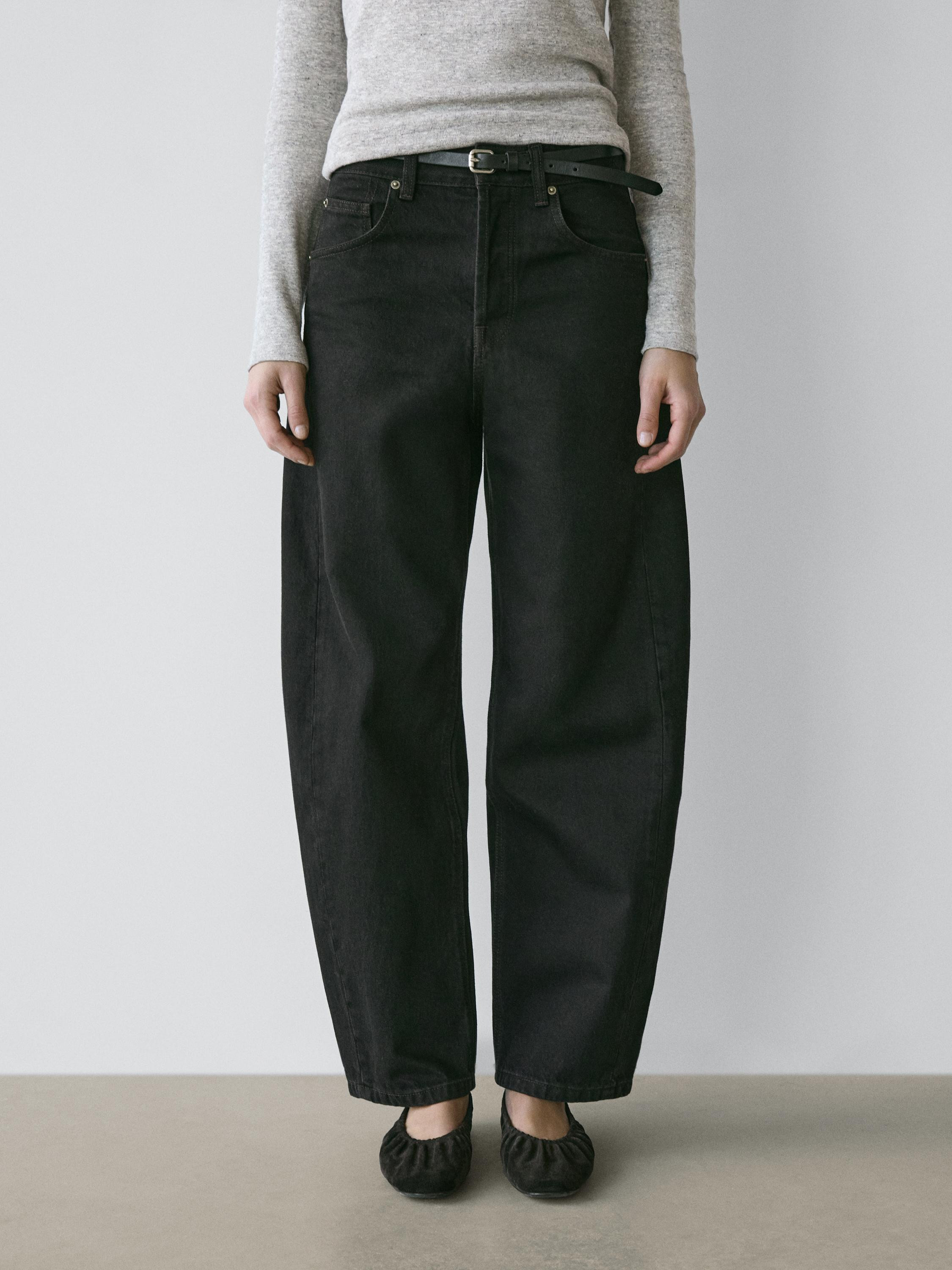 Mid-rise balloon fit jeans | Massimo Dutti UK