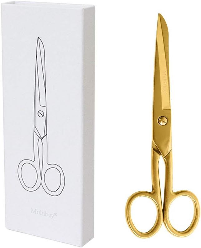 MultiBey Gold Scissors 7" Tailor Fabric Paper Cutting Tools Craft Scissors Shears Heavy Duty Copp... | Amazon (US)