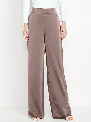 High-Waisted Satin Super Wide-Leg Pants | Old Navy (CA)