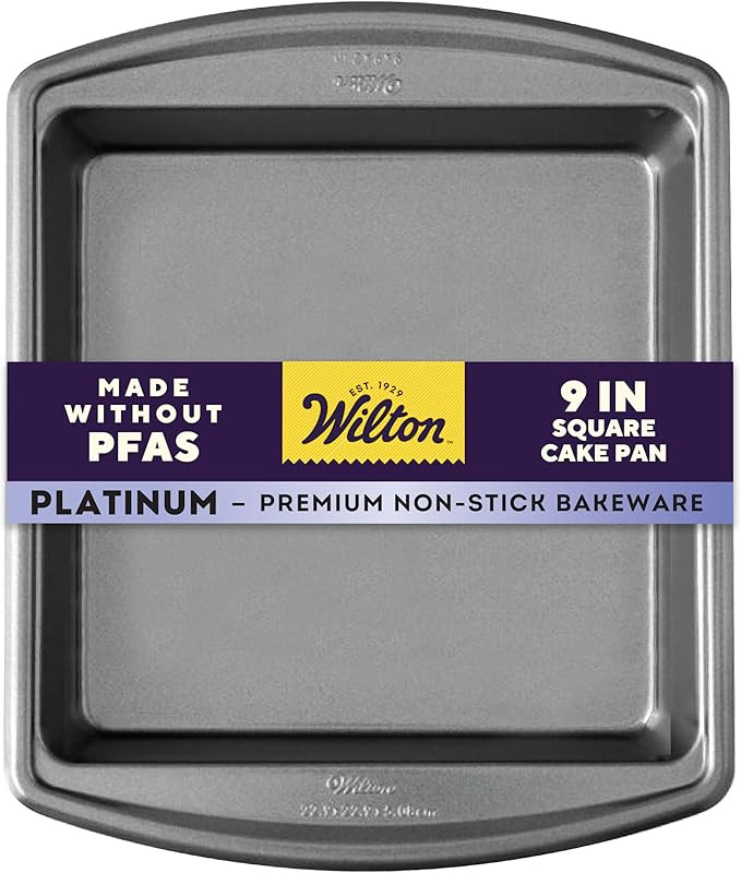 Wilton Platinum Non-Stick 9 x 9 Inch Square Brownie Cake Pan, Stainless Steel Bakeware, Made with... | Amazon (US)