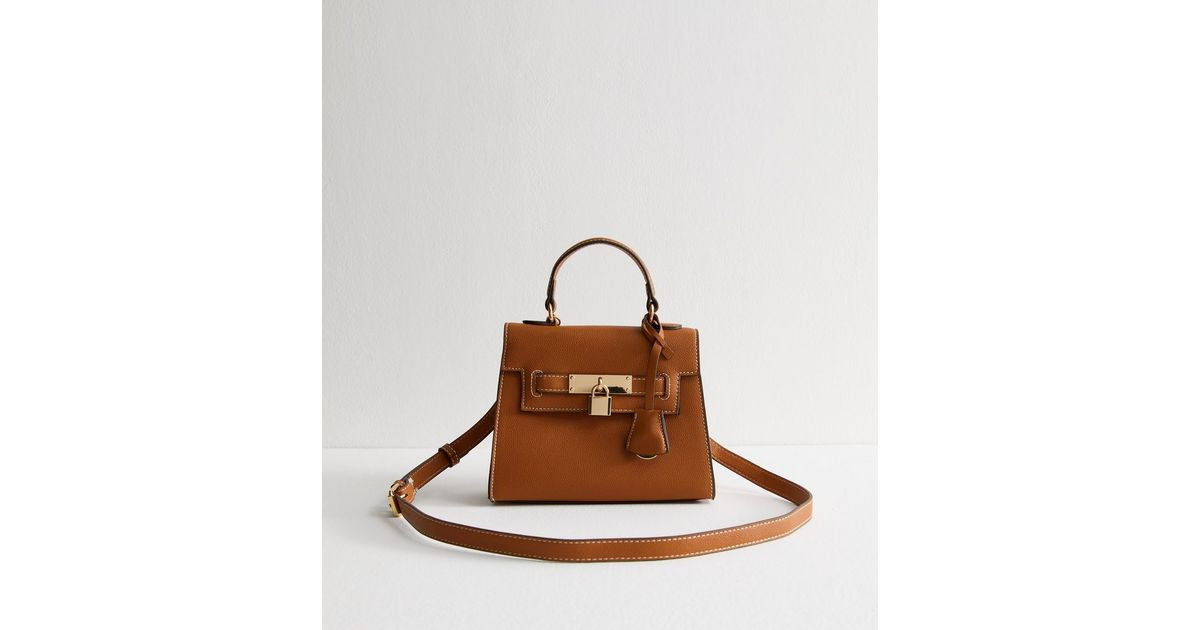 Tan Faux Leather Top Handle Crossbody Bag | New Look | New Look (UK)