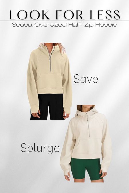 Look for less Lululemon Scuba sweatshirt cropped.
Save vs splurge / pullover / amazon / amazon find / dupe / affordable / casual / casual outfit 