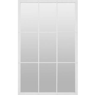 24 x 1 x 38 in. Rectangular Metal White Homestead Manor Window Mirror | The Home Depot