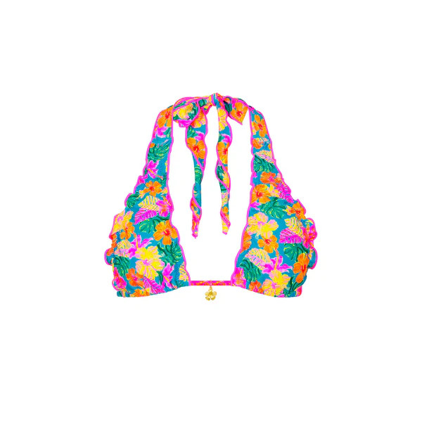 Lettuce Edge Halter Bikini Top - Paradise Pop | Kulani Kinis US