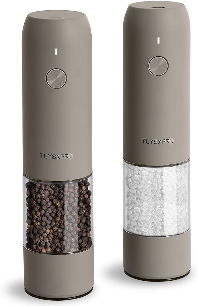 Electric Salt and Pepper Grinder Set, USB Rechargeable, Automatic Salt and Pepper Mill Grinder wi... | Amazon (US)