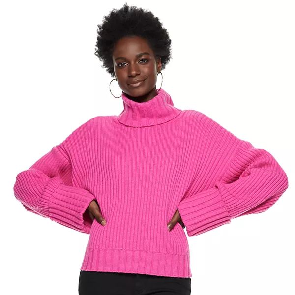 Women's Nine West Wool-Blend Cuff-Sleeve Turtleneck Sweater | Kohl's