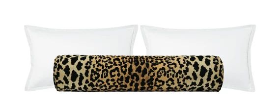 The Bolster // Leopard Velvet | bolster pillow | Jamil leopard velvet | bedroom decor | animal pr... | Etsy (US)