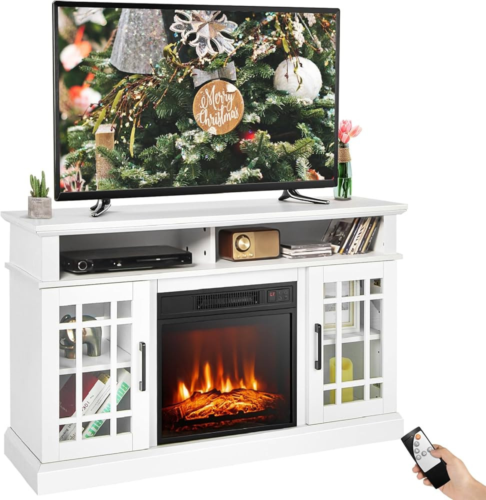 SIMOE Fireplace TV Stand Electric Fireplace 49Inch TV Console up to 55'' TV with 2 Shelves and 2 ... | Amazon (US)