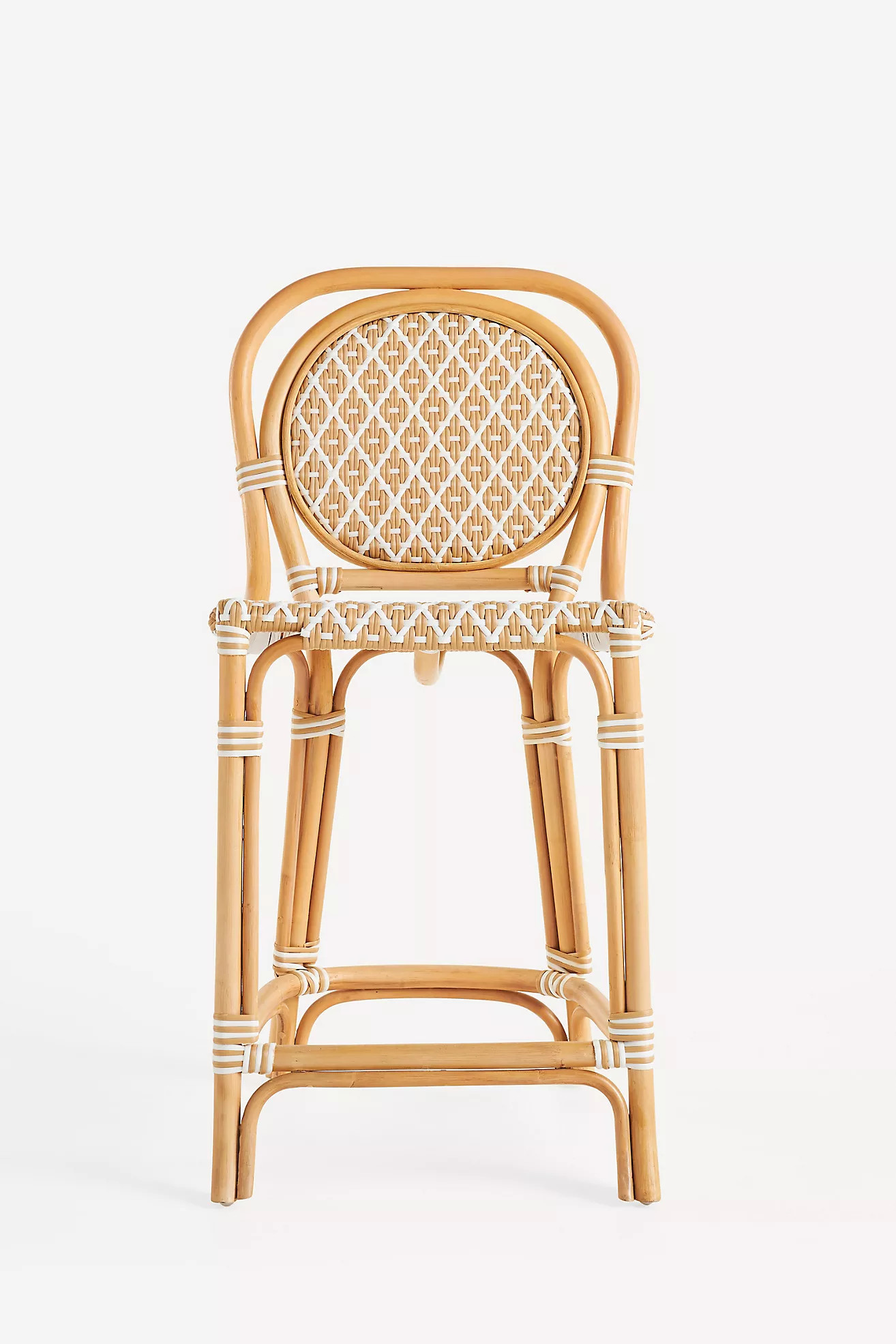 Coastal Rattan Bistro Counter Stool Chair | Anthropologie (US)