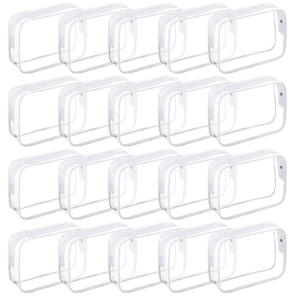 20 Packs Clear Cosmetics Bags for Women Men Waterproof Toiletry Bags PVC Makeup Bags Organizer Ca... | Amazon (US)