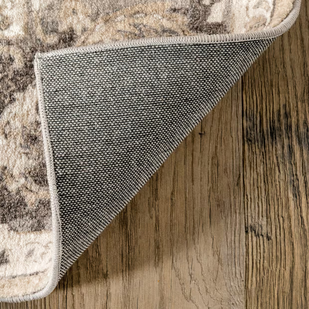 Beige Garnished Medallion Area Rug | Rugs USA