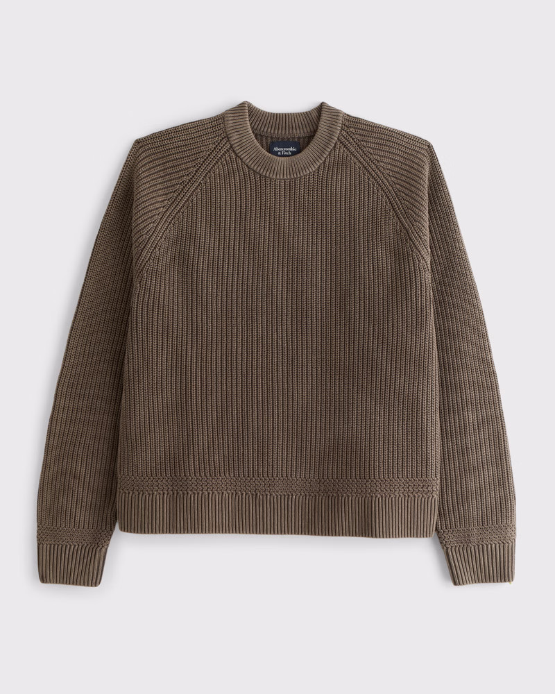 Men's Chunky Waffle Crew Sweater | Men's Tops | Abercrombie.com | Abercrombie & Fitch (US)