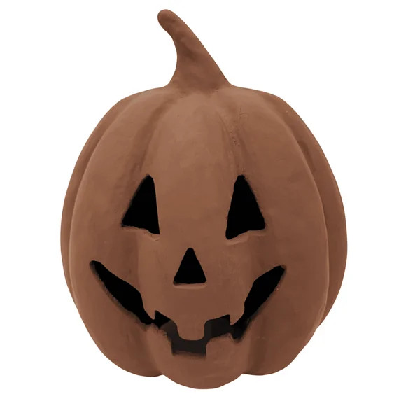 Halloween Brown Pumpkin Paper Mache 8 in, Table Decoration Way to Celebrate | Walmart (US)