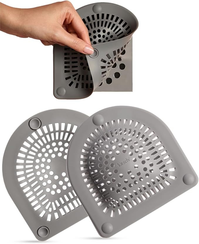 Kitsch Hair Catcher Shower Drain - Prevents Clogs, Drain Hair Catcher, Reduce Bathtub Odor, Anti-... | Amazon (US)
