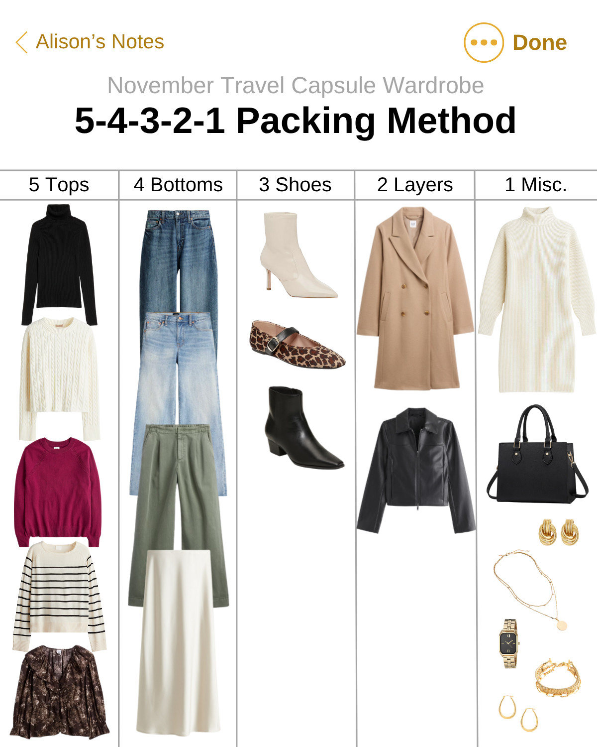 NOVEMBER TRAVEL CAPSULE WARDROBE ☕️🧳✈️

I pulled all of these outfits straight from the Outfit Formulas app—comment “TRIAL” to see all of the looks planned for November. 

📲 Comment “LINKS” and I’ll DM you direct links to every piece in this capsule. 🫶

 

 #LTKSeasonal #LTKOver40 #LTKTravel