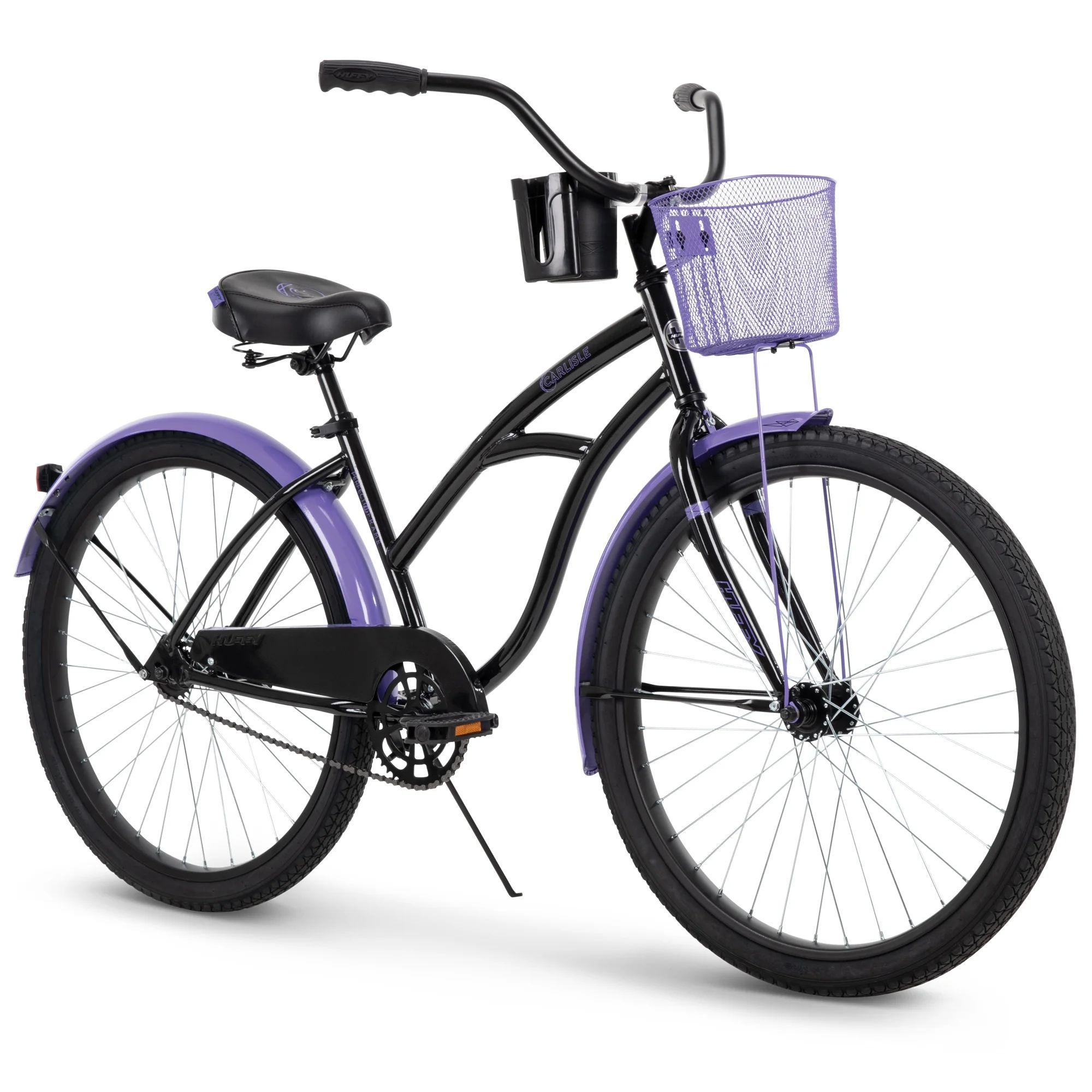 Huffy Carlisle 26-In. Cruiser Bicycle for Women, Black and Purple | Walmart (US)