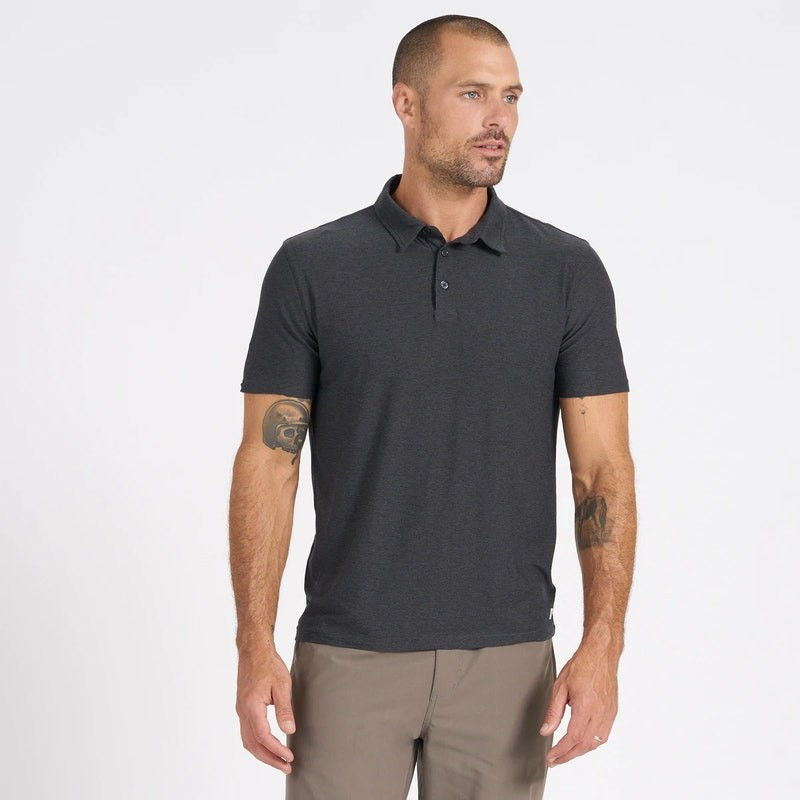 Strato Tech Polo | Charcoal Heather | Vuori Clothing