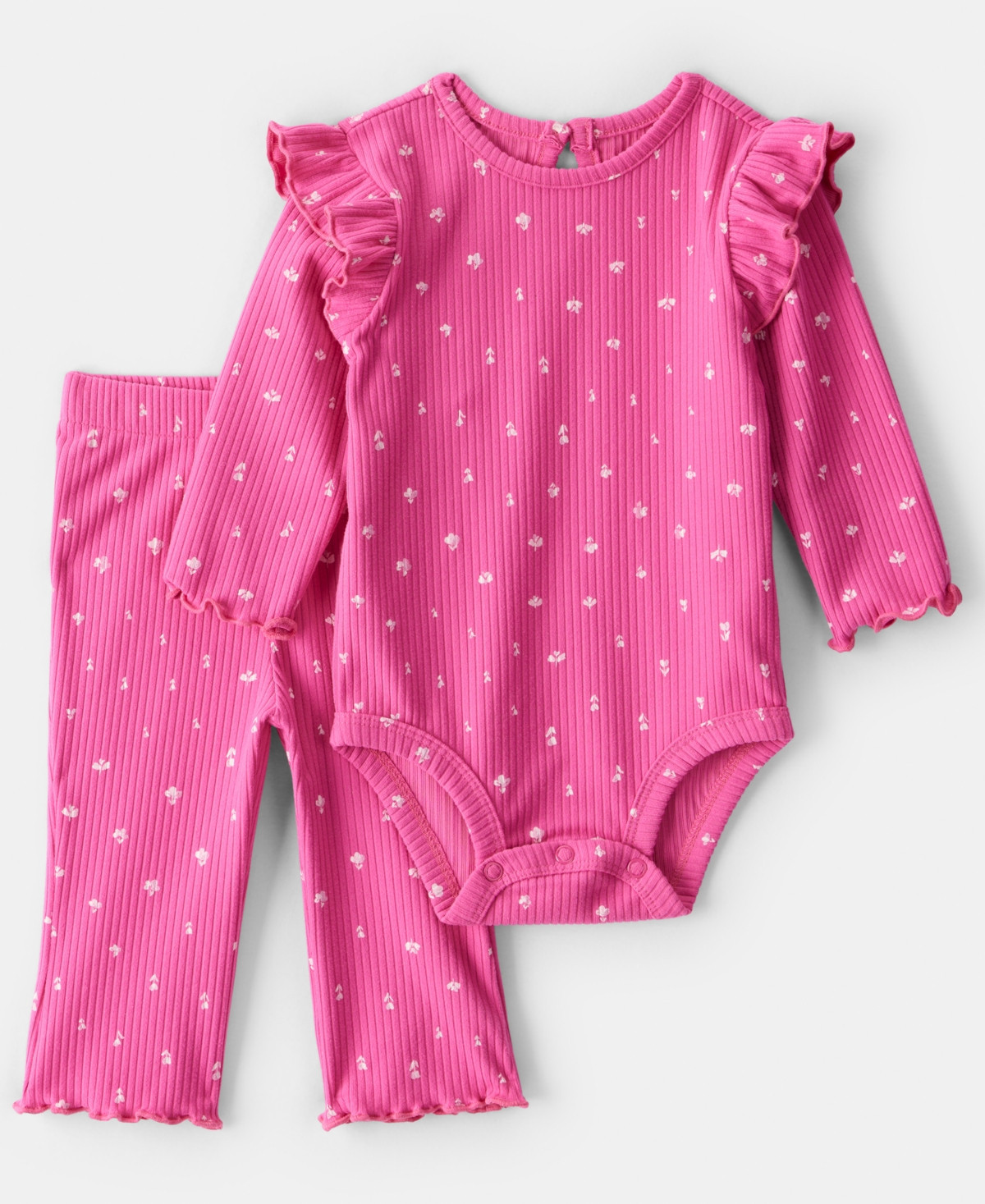 Carter's Baby Girls 2-Piece Floral Bodysuit and Pants Set - Pink | Macy's