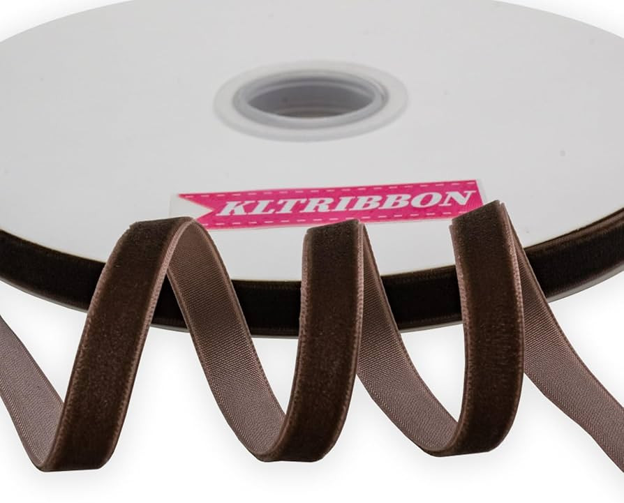 Nylon Single Face Velvet Ribbon,3/8 Inch X 25 Yards Spool (Brown) | Amazon (US)