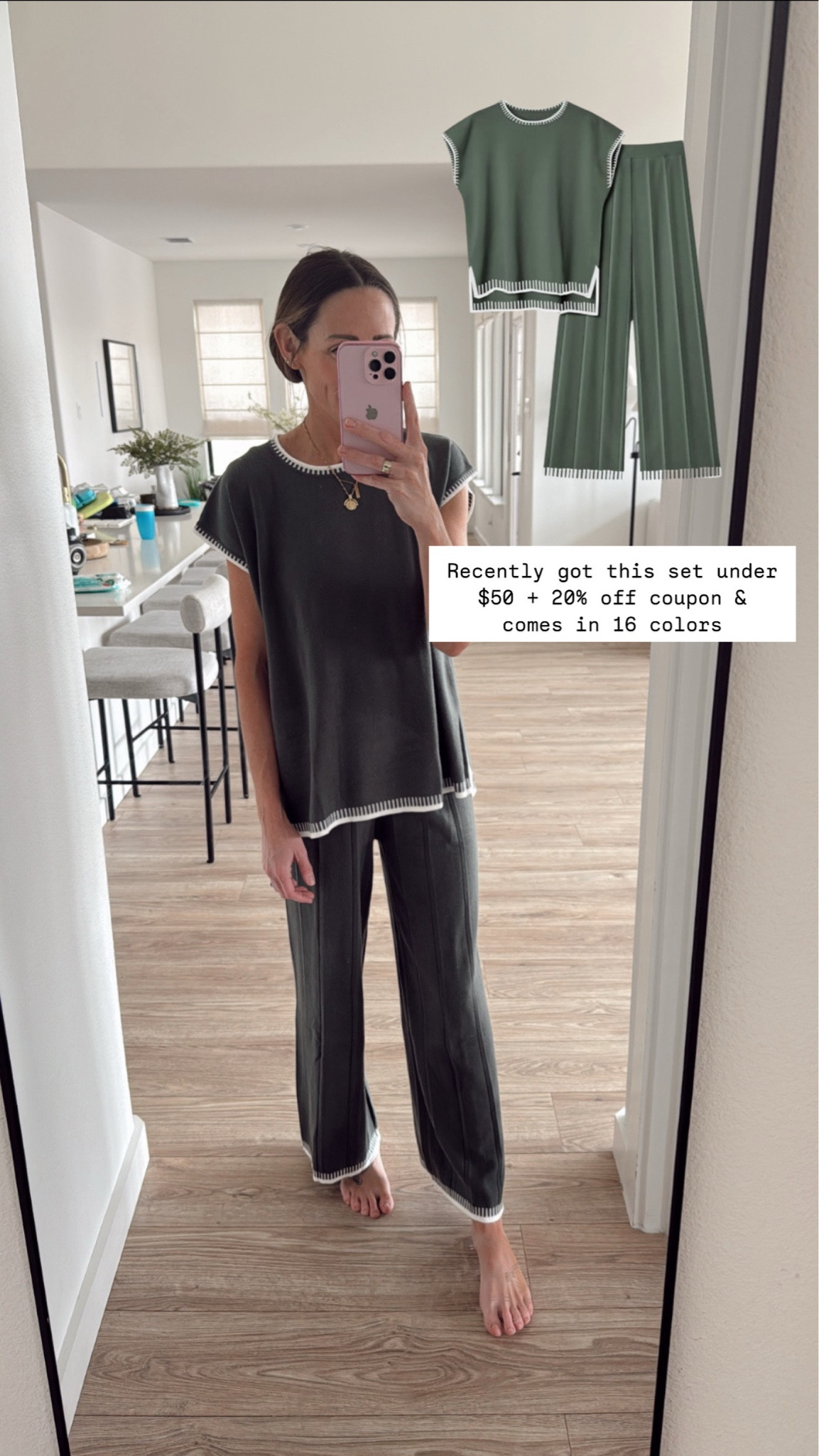 Matching set from Amazon, I sized up to a M for a looser fit 