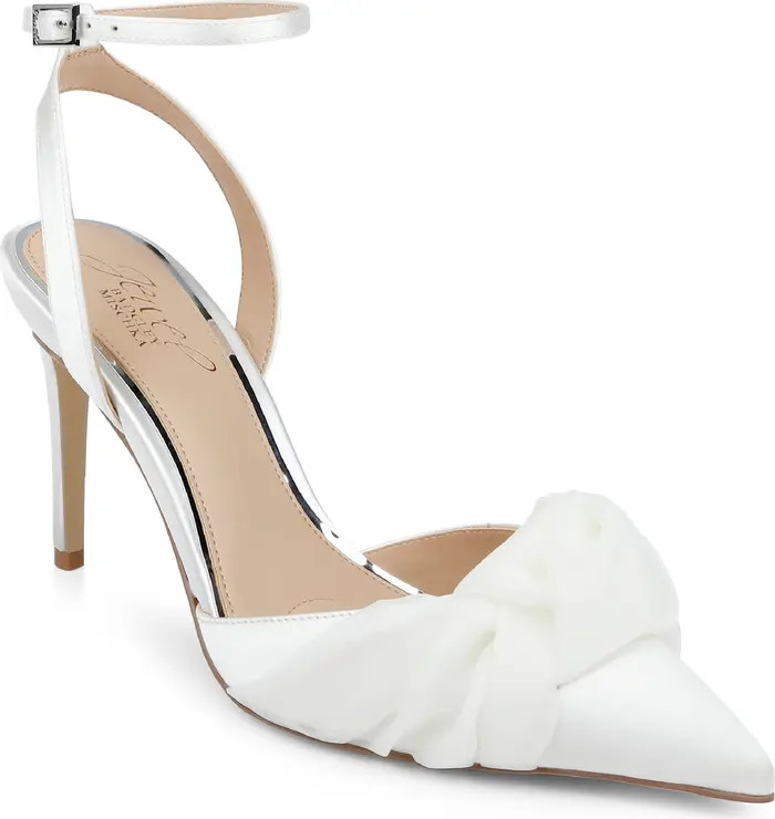 Jewel Badgley Mischka Federica Ankle Strap Pointed Toe Pump (Women) | Nordstrom | Nordstrom