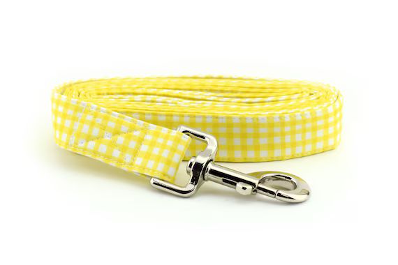 Painted Gingham Dog Leash  Yellow & White  Gingham Fabric | Etsy | Etsy (US)