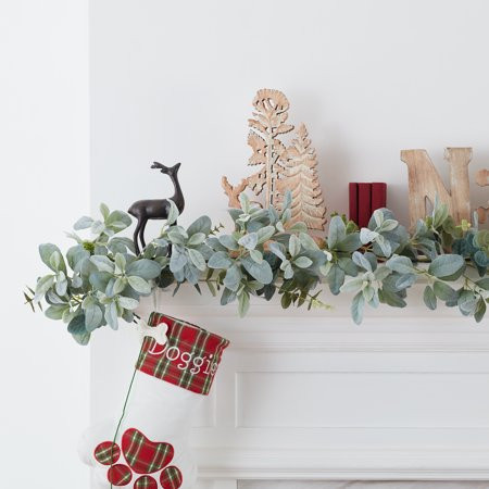 Holiday Time Unlit Lamb's Ear Garland, 6' | Walmart (US)