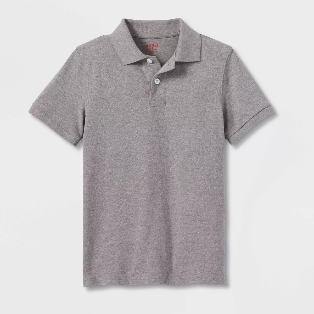 Boys' Short Sleeve Pique Uniform Polo Shirt - Cat & Jack™ Gray XL | Target