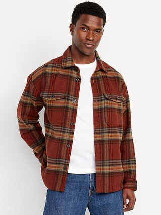 Oversized Heavyweight Plaid Flannel Shirt | Old Navy (US)
