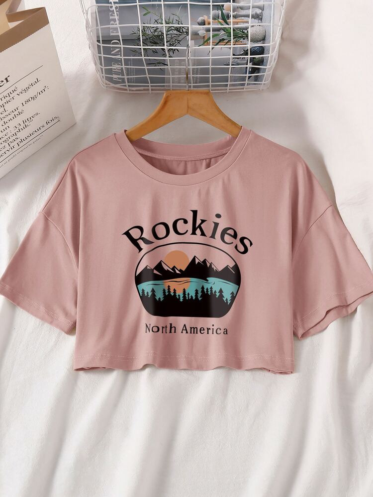 Letter Graphic Drop Shoulder Tee | SHEIN