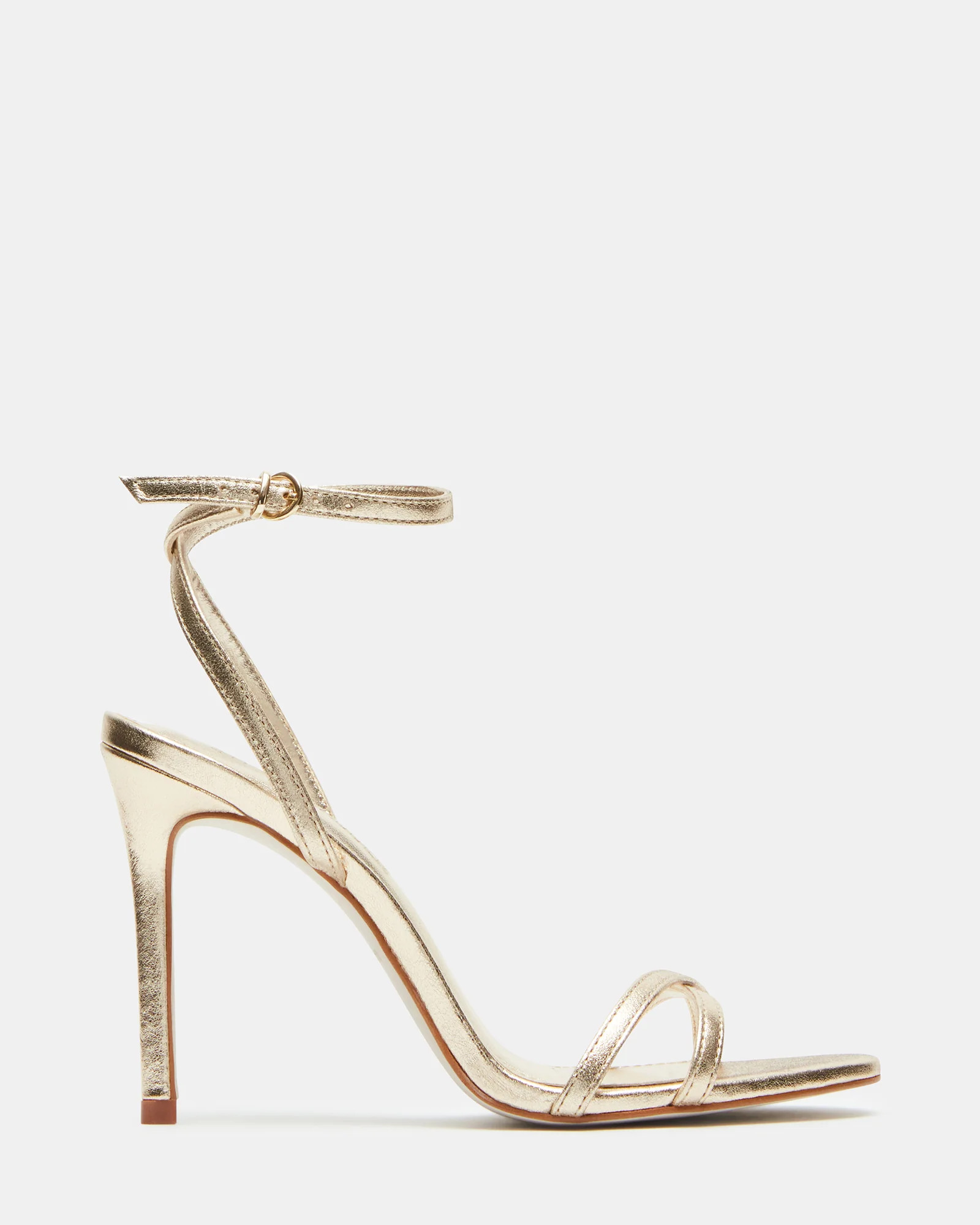 JYPSEY Gold Leather Strappy Stiletto Women's Heel | Steve Madden (US)