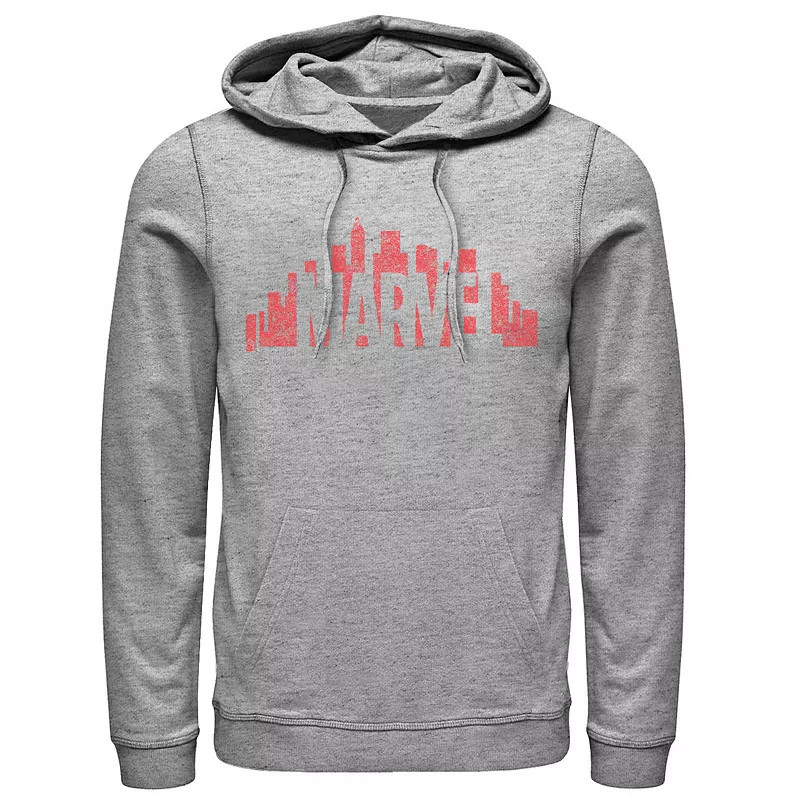 Men's Marvel City Skyline Logo Hoodie, Size: XXL, Athletic Grey | Kohl's