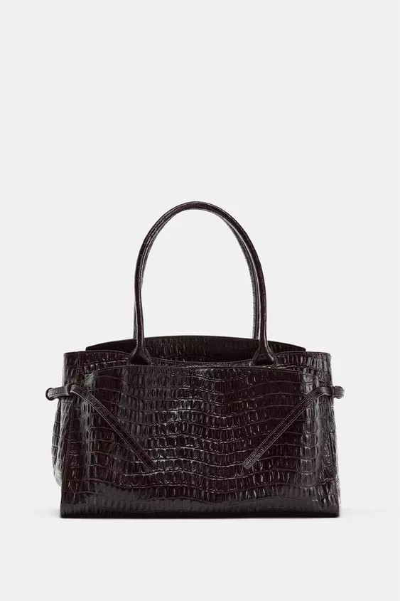 EMBOSSED LEATHER CITY BAG | Zara US
