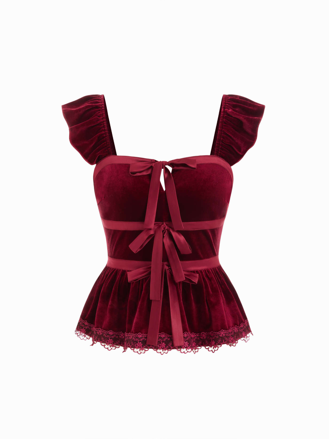 Velvet Velvet Square Neck Backless Lace Patched Peplum Tank Top For Daily Casual Date | Cider