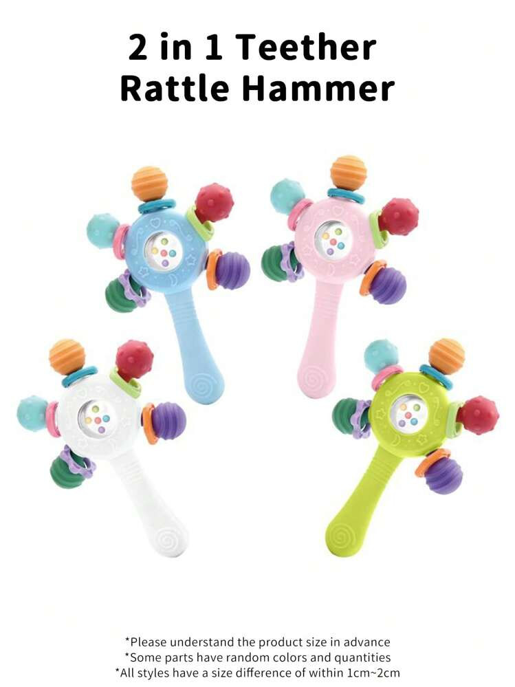 £2.18£2.58-15%2 In 1 Baby Manhattan Rattle Stick Teether Toy, Montessori Early Education Toy, S... | SHEIN