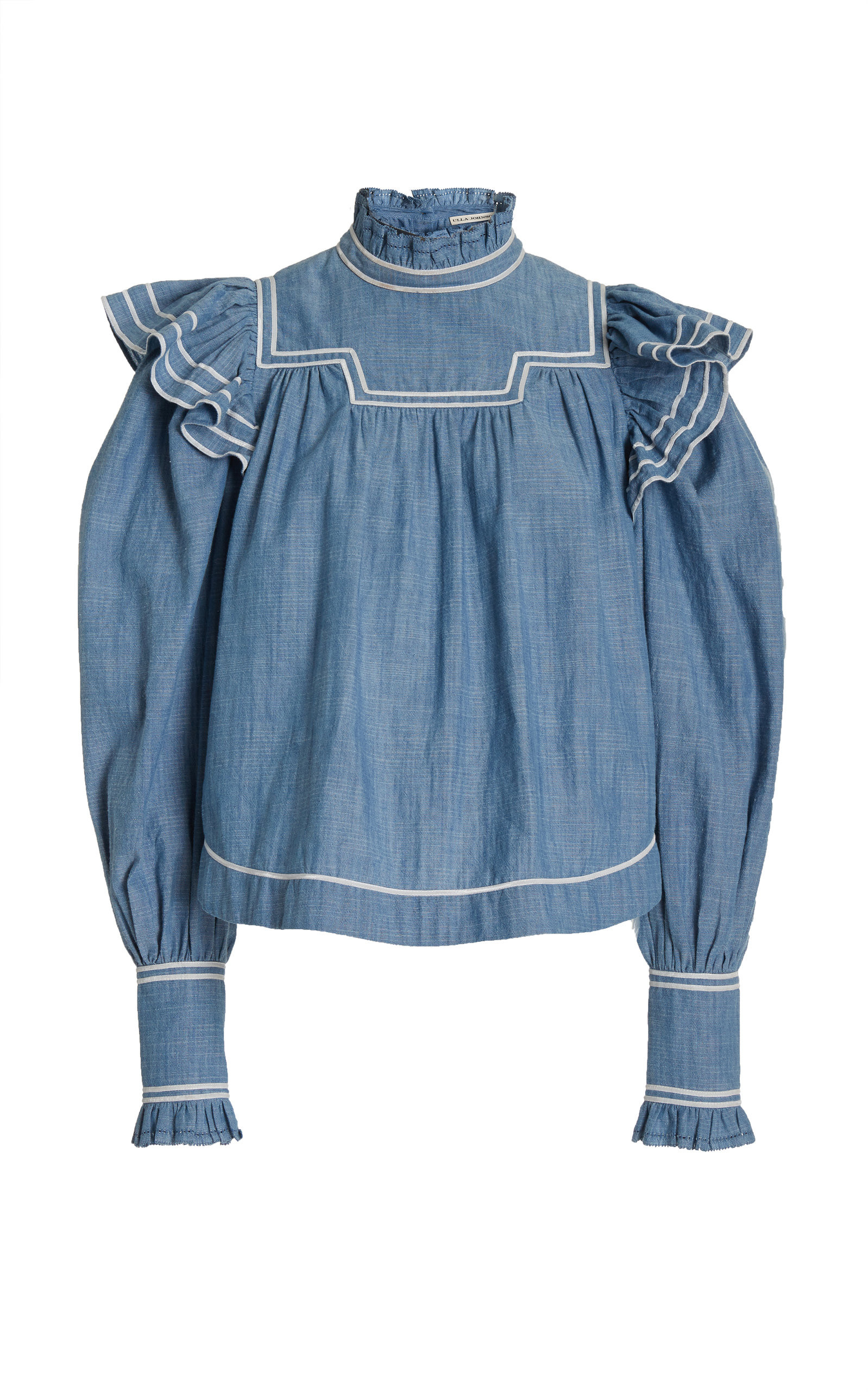 Ester Ruffled Cotton-Chambray Blouse | Moda Operandi (Global)