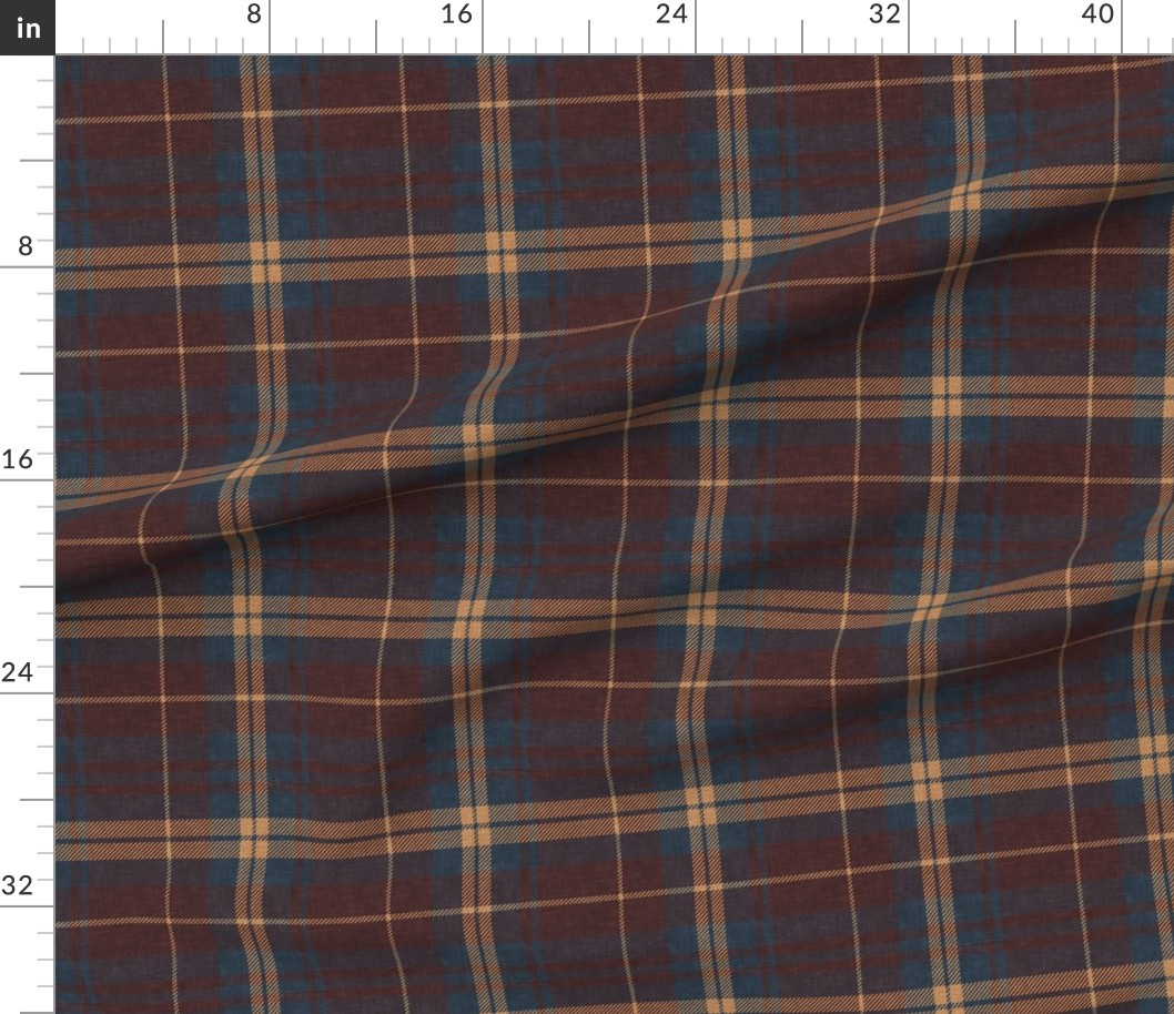 Fall plaid - dark red/gold - LAD24 Fabric | Spoonflower | Spoonflower