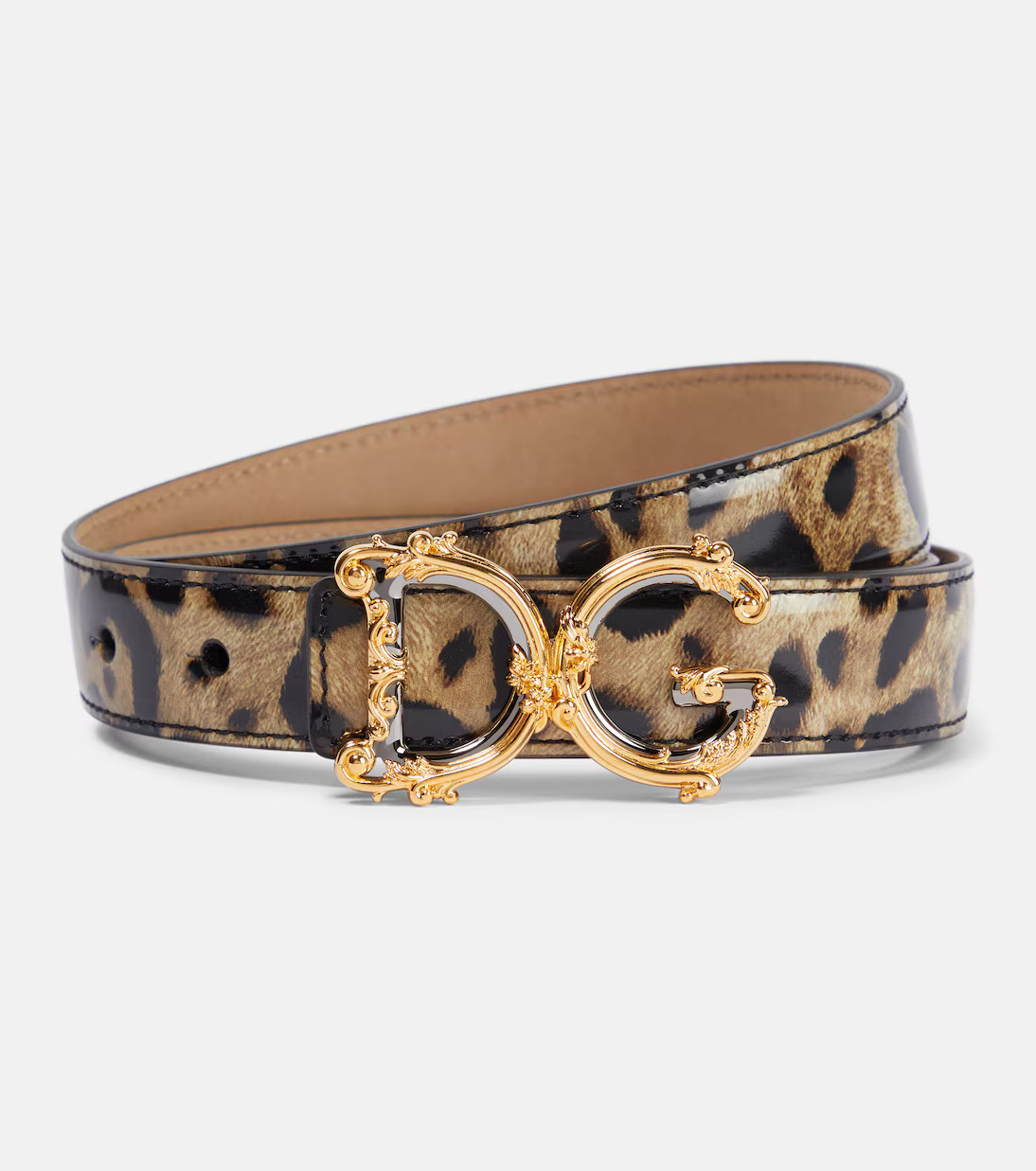 DG leopard-print patent leather belt | Mytheresa (US/CA)