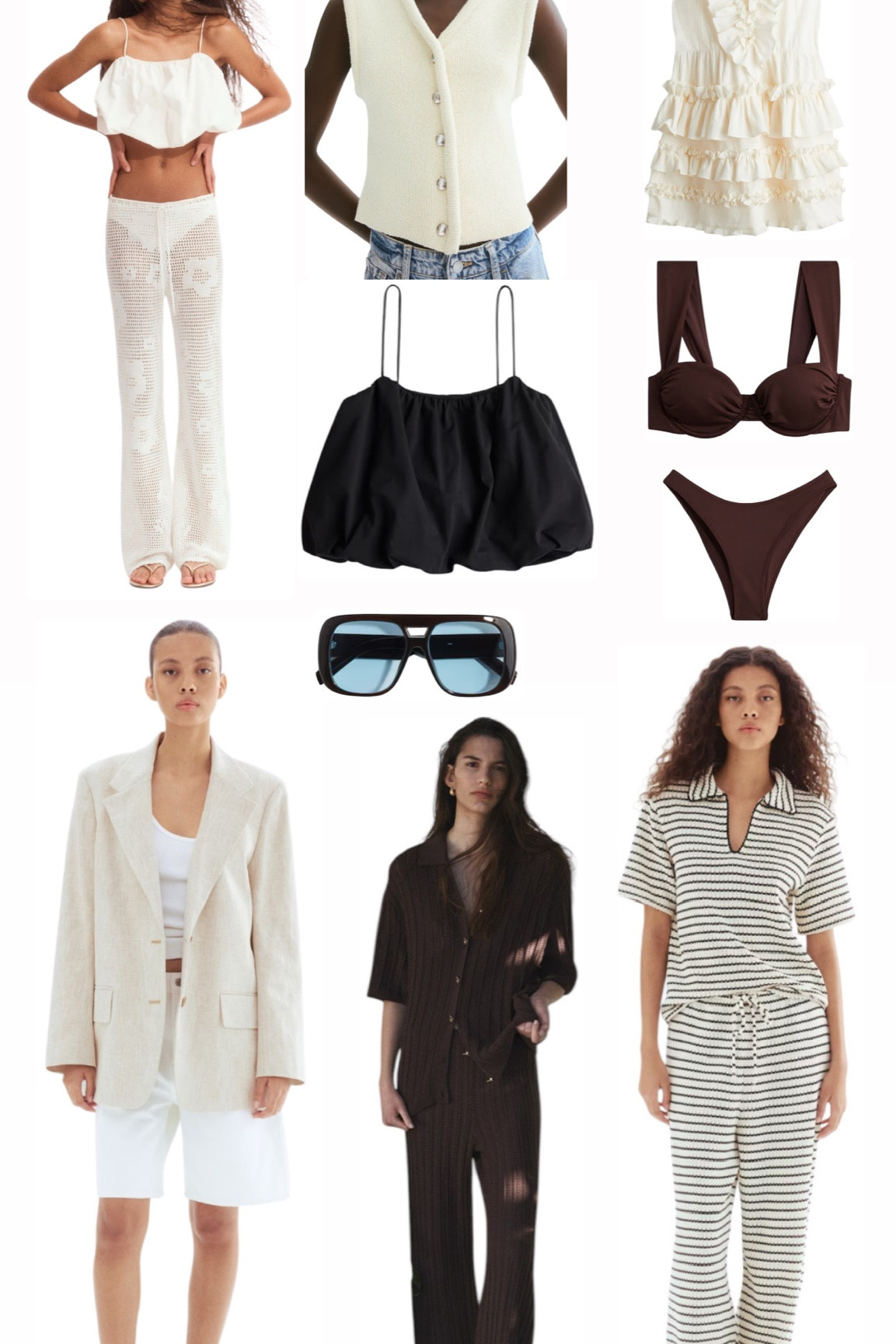 H&M new in. New in. H&M. Summer. Spring. SS outfits. Dress. Mini dress. Ruffle dress. Top. Puffball top. Co ord. Beachwear. Bikini. Swimsuit. Linen. Blazer. Crochet. Sunglasses. Accessories  

#LTKuk #LTKstyletip #LTKspring