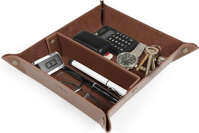 Londo Leather Tray Organizer - Practical Storage Box for Wallets, Watches, Keys, Coins, Cell Phon... | Amazon (US)