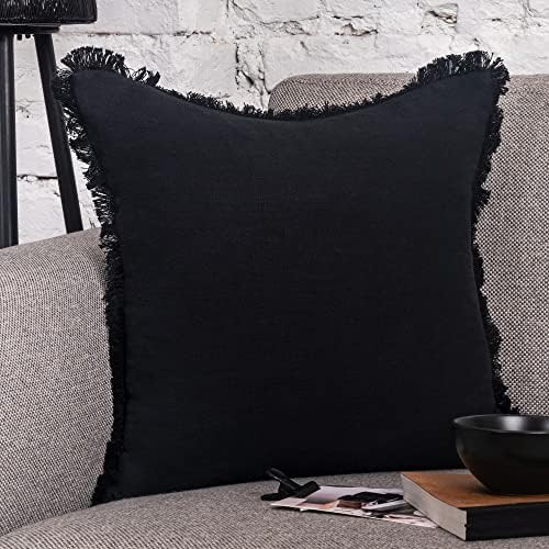 Amazon.com: Inspired Ivory Linen Pillow Cover 18x18 Inch - Decorative Throw Pillow Cover with Tas... | Amazon (US)