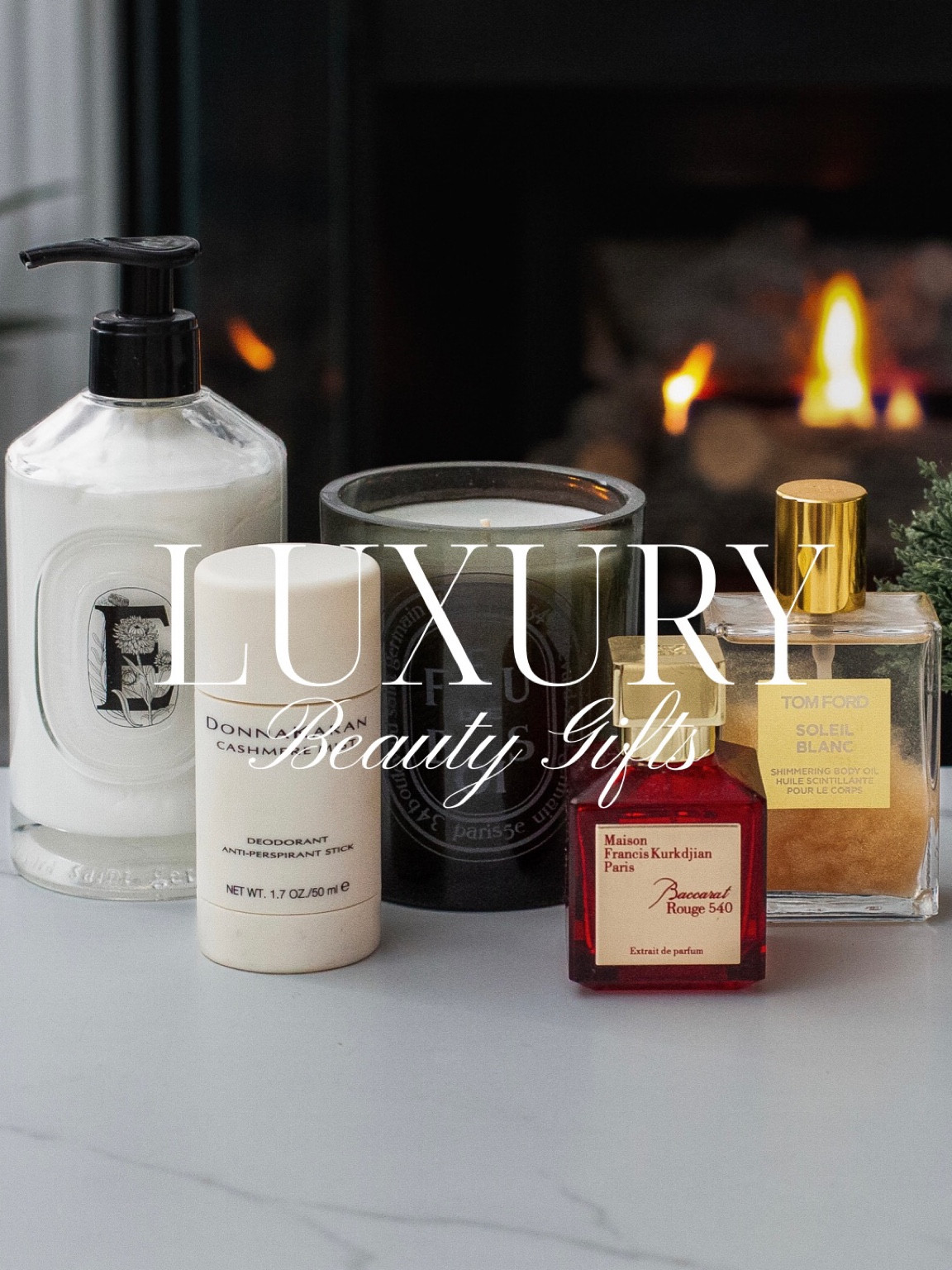 Luxury Beauty Gifts!! Follow @hollyjoannew for style and beauty! Happy you’re here babe! Xx

Baccarat Rouge 540 Perfume
Tom Ford Soleil Blanc Shimmer Oil
Donna Karan Cashmere Mist Deodorant 
Diptyque Paris Feu De Bois Wood Fire Candle 
Diptyque Paris Vitamin E Hand Cream 

#LTKbeauty #LTKHoliday #LTKGiftGuide