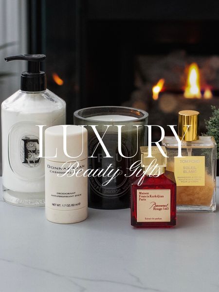 Luxury Beauty Gifts!! Follow @hollyjoannew for style and beauty! Happy you’re here babe! Xx

Baccarat Rouge 540 Perfume
Tom Ford Soleil Blanc Shimmer Oil
Donna Karan Cashmere Mist Deodorant 
Diptyque Paris Feu De Bois Wood Fire Candle 
Diptyque Paris Vitamin E Hand Cream 

#LTKbeauty #LTKHoliday #LTKGiftGuide