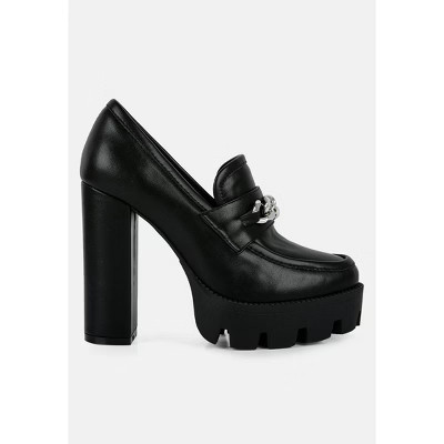 Y2K Chunky High Block Heeled Loafers Women | Target