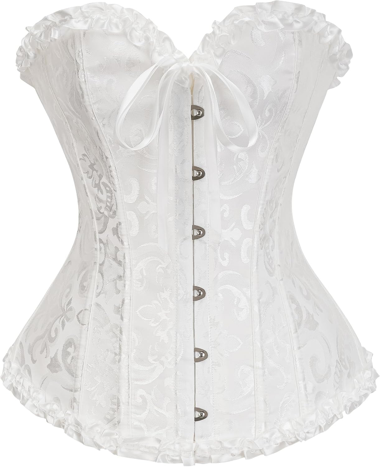 Bustier Corset Top for Women | Overbust Lace Up Waist Cincher Shapewear Lingerie | Amazon (US)
