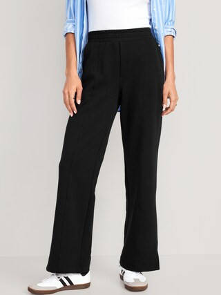 High-Waisted Dynamic Fleece Wide-Leg Trouser Pants for Women | Old Navy (US)