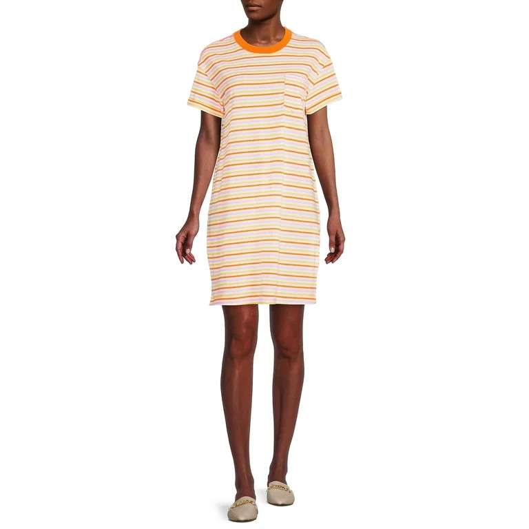 Time and Tru Women's T-Shirt Dress with Chest Pocket - Walmart.com | Walmart (US)