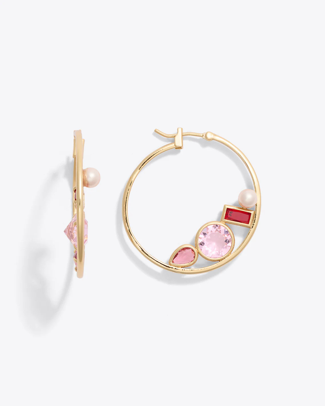 Multi Stone Hoop Earrings | Draper James (US)