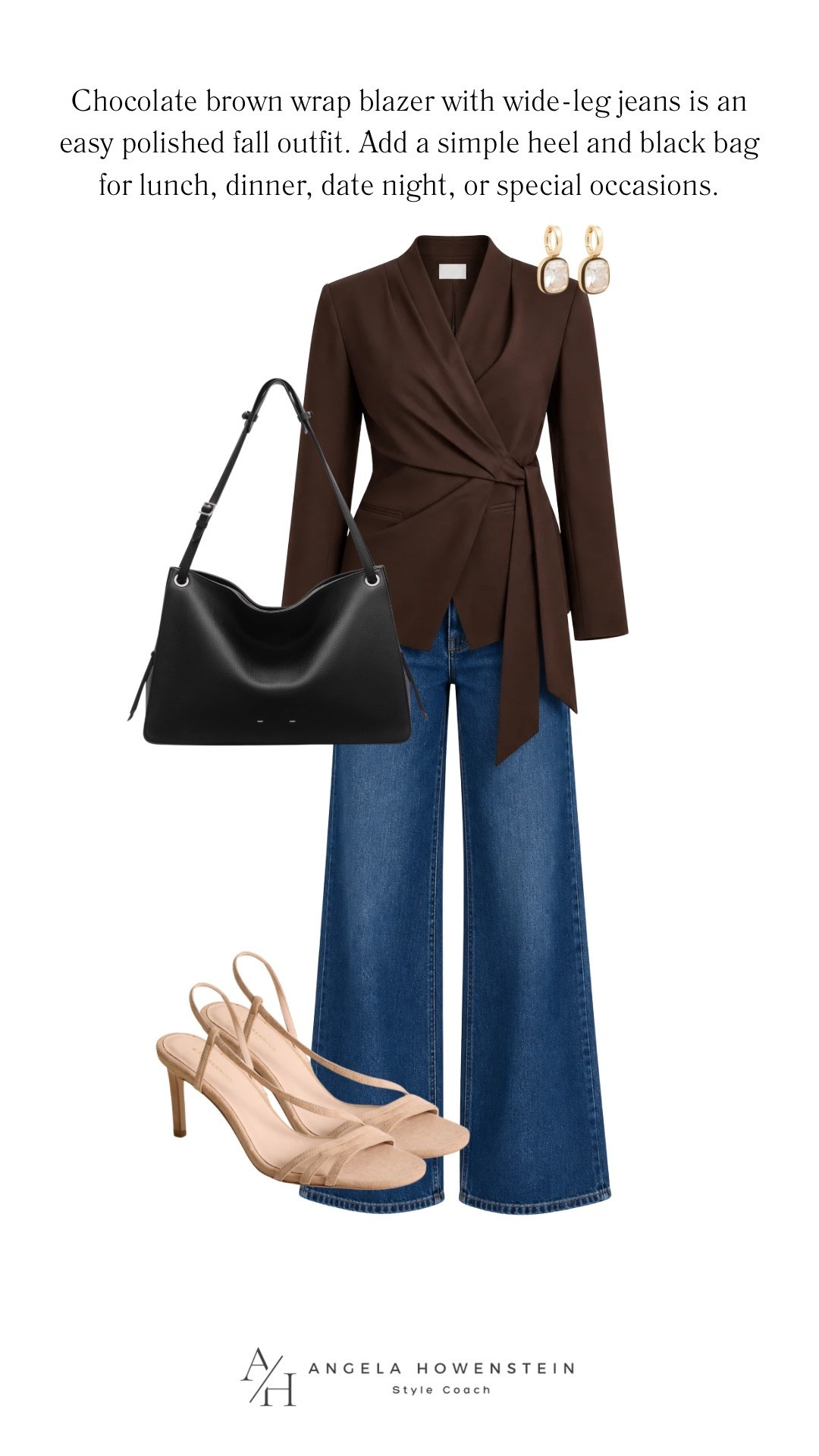 This chocolate-brown wrap blazer makes an outfit all by itself. Pair it with wide-leg jeans, a simple heel, and a black bag for a polished look that works for lunch, dinner, date night, or a special occasion.

👩‍💻 LTK PRO TIPS
❤️ Heart = Support my posts ;-)
🔖 Save = Get sale & restock alerts for the things you love!
📋 Lists = Keep favorites organized (List ideas: Christmas, Birthdays, and Vacations!)
📲 Share = Send lists and products to a friend (or your daughters like me).
💬 Comment = Ask me anything, and I’ll answer. ;-)

#LTKootd #LTKSeasonal #LTKOver40